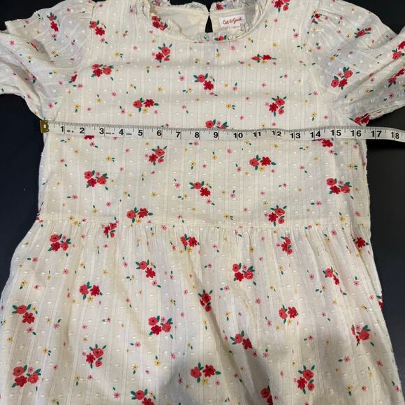 Cat & Jack Girls XL Floral Knee Length Dress Long Sleeve Multicolor Holiday - Picture 5 of 8